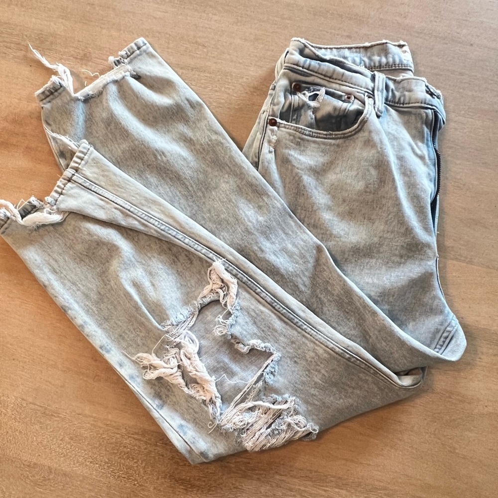 Abercrombie & Fitch Blue Cropped Ankle Jeans